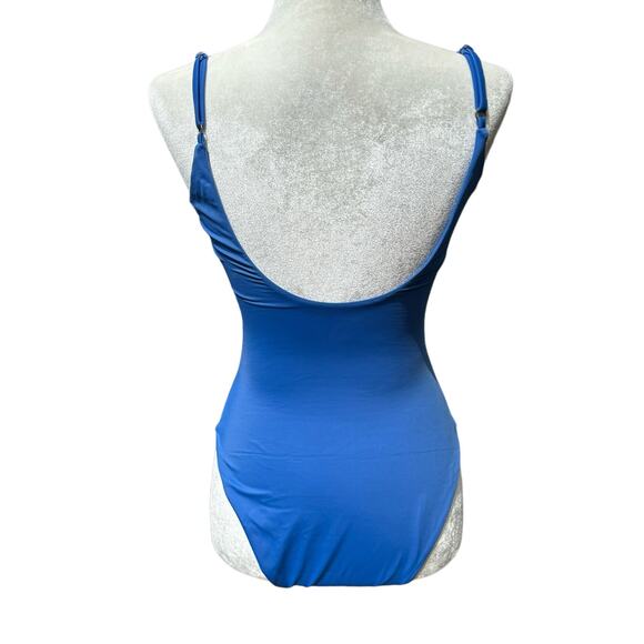 Andie The Santorini Swimsuit‎ Women Medium Blue One Piece Knot Cut Out NWT - Picture 3 of 13